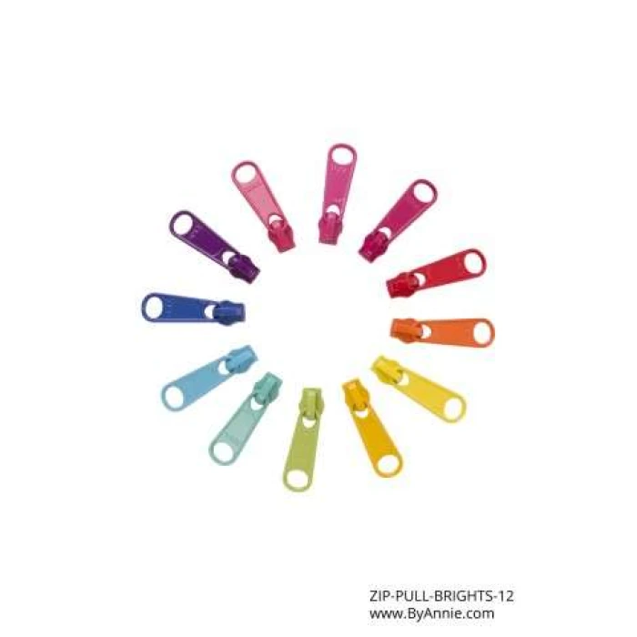 By Annie Zip Pullers - Bright Colours - Pack of 12